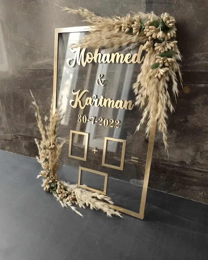 Custom Nikah Frame | Personalized Wedding Thumb Board