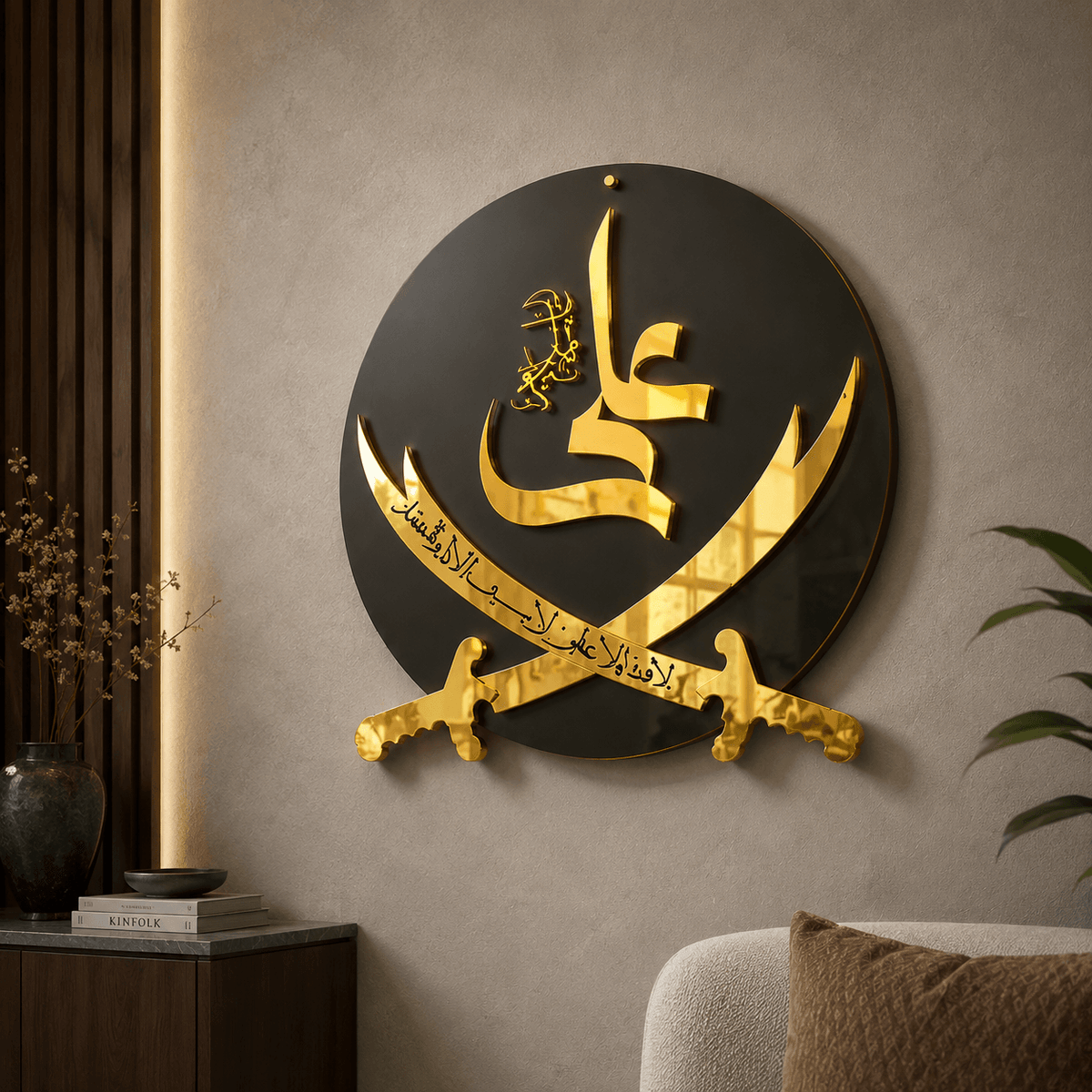 Zulfiqar e Ali golden black wall art