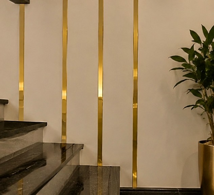 Golden Mirror Acrylic Strip Self Adhesive Wall Border Trim