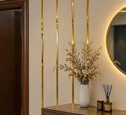 Golden Mirror Acrylic Strip Self Adhesive Wall Border Trim