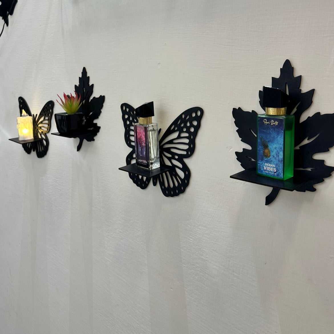 DIY Miniature MDF Wall Shelves – Butterfly, Leaf, Swan & Lotus