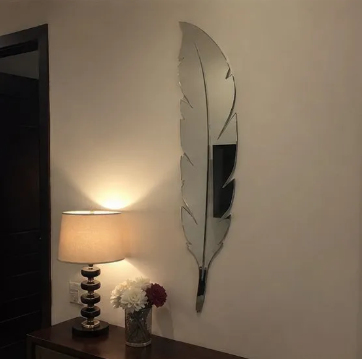 Leaf Shaped Acrylic Mirror Wall Decor