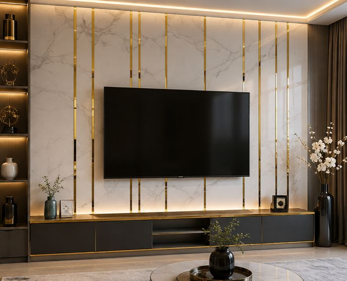 Golden Mirror Acrylic Strip Self Adhesive Wall Border Trim