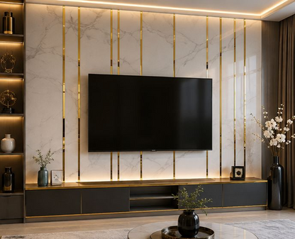 Golden Mirror Acrylic Strip Self Adhesive Wall Border Trim