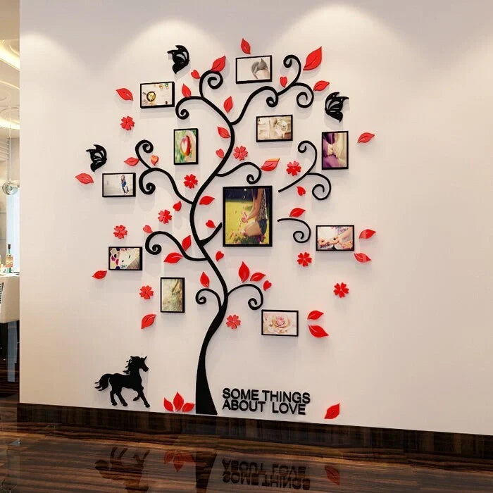 3D Acrylic Family Tree Wall Sticker with Photos