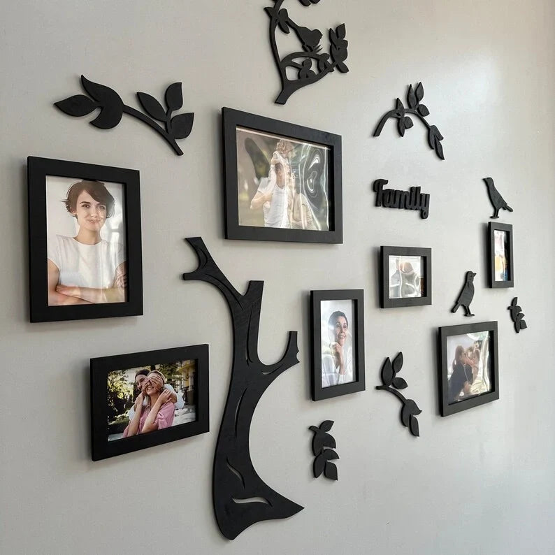 Large Acrylic Family Tree Wall Art with Frames