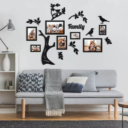 Large Acrylic Family Tree Wall Art with Frames