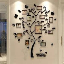 3D Acrylic Family Tree Wall Sticker with Photos