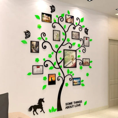3D Acrylic Family Tree Wall Sticker with Photos