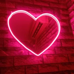 Heart-Shaped Neon Mirror