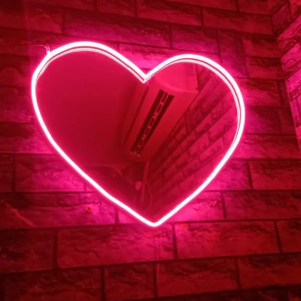 Heart-Shaped Neon Mirror