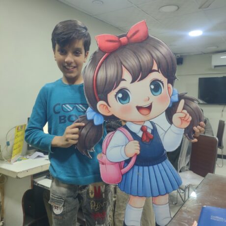Carton-Style Schoolgirl cutout
