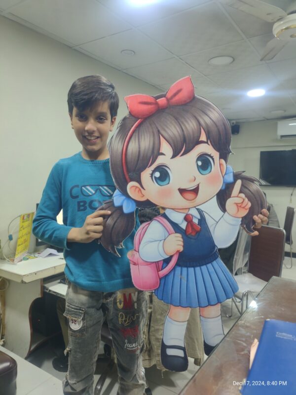 Carton-Style Schoolgirl cutout
