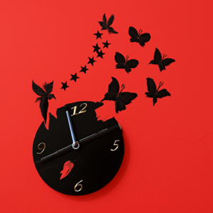 Mystic Black Fairy Clock