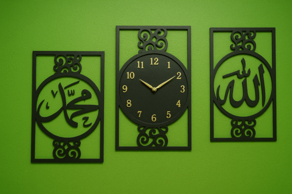Noor-e-Hayat Wooden Clock